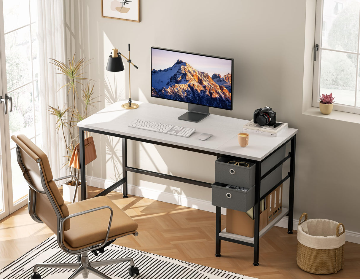 Office Desk, Computer Desk with Drawers 47" Study Writing Desks for Home