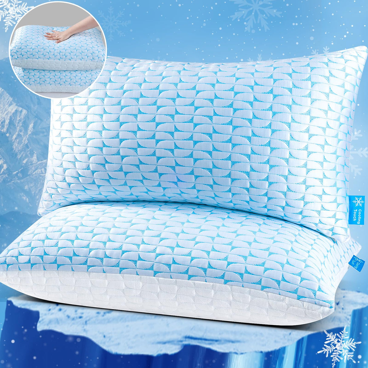 Firm Pillow Shredded Memory Foam Pillows King Size Set of 2