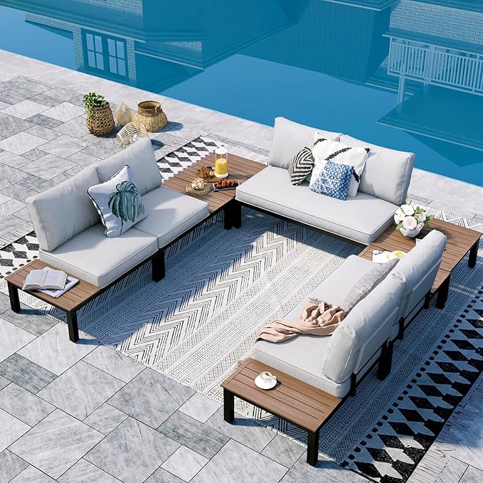 Outdoor Sectional Sofa 7 Piece Metal Outdoor Sectional Furniture Couch Patio