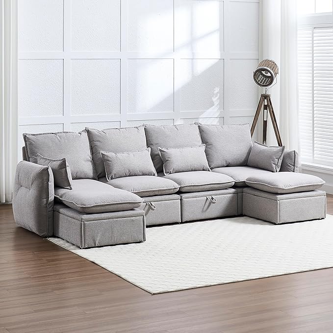 114'' Waterproof Modular Sectional Sofa with Large Storage