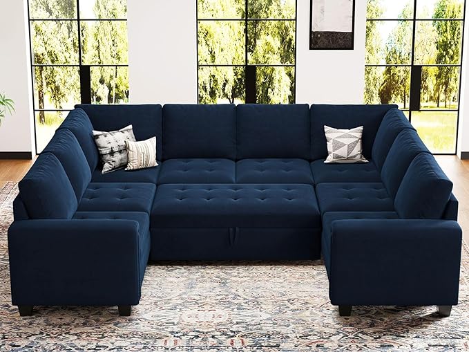 Secitonal Sleeper Sofa with Pull Out Couch Bed Modular Sectional Sofa