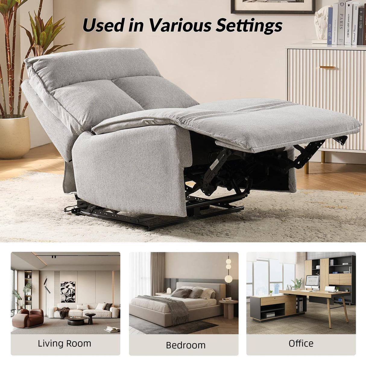 ComfortGlide Oversized Power Recliner Chair – Adjustable Backrest, Electric Recline