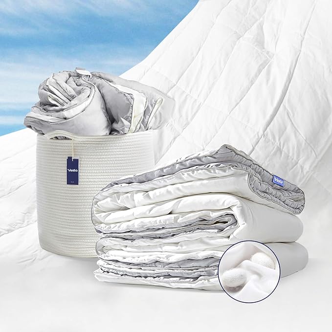 All Season Silk Comforter, Quilt and Duvet Insert for Hot Sleepers, 100% Silk Fill