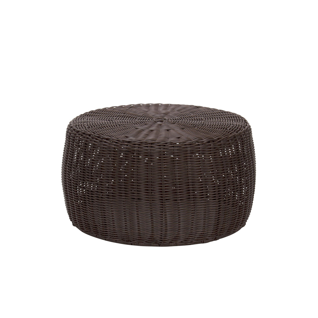 ML-5005 Resin Wicker Footstool Ottoman | Brown(16"D x 16"W x 9"H)