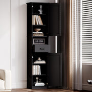 69“ Tall Bathroom Cabinet Features 2 Doors, 1 Open Shelf Drawer