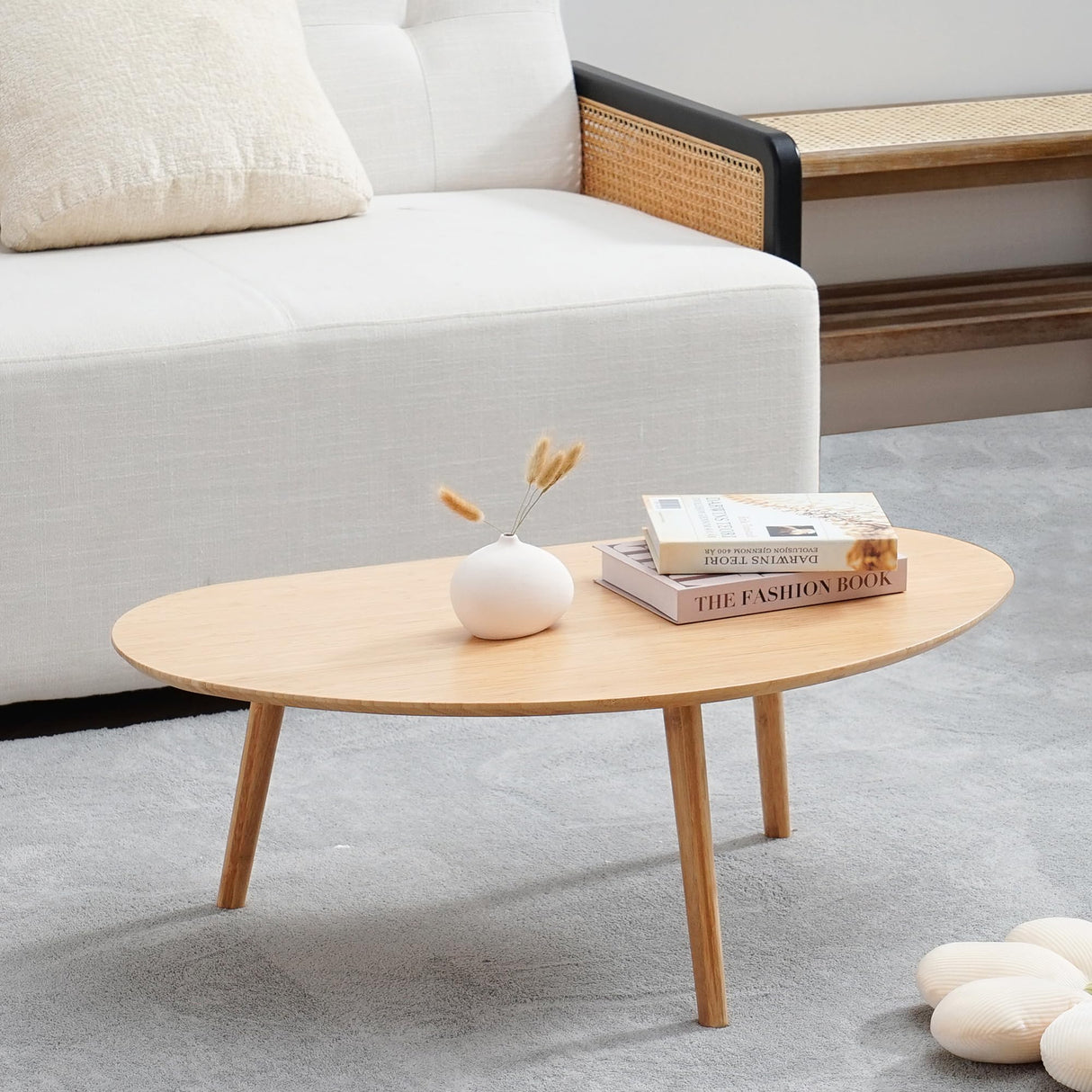 Small Oval Coffee Table Mid Century Modern for Living Room