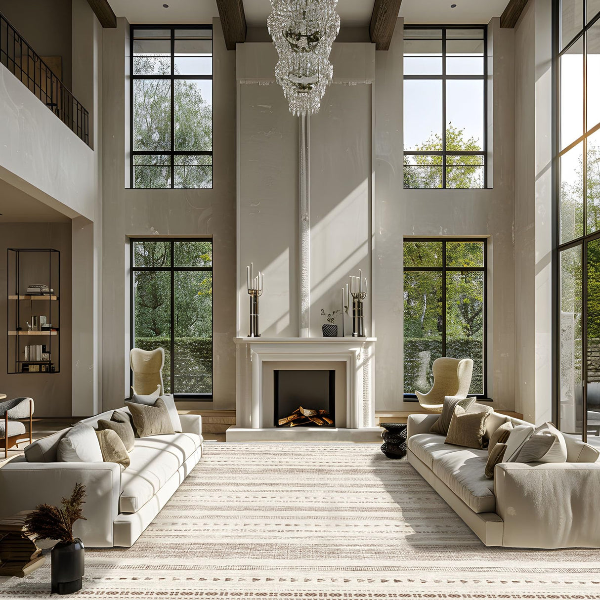 10x14 Large Area Rug: Soft Ultra Thin Machine Washable Farmhouse Area Rugs for