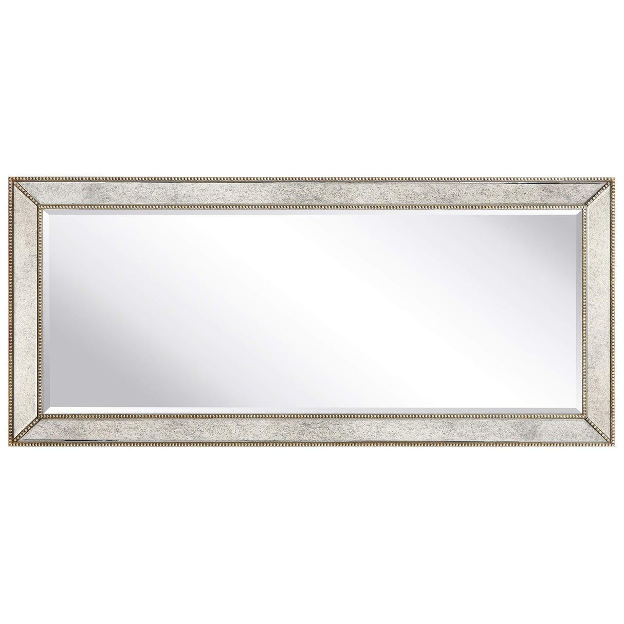 Solid Wood Frame Wall, Beveled Center Antique Mirror for Bathroom