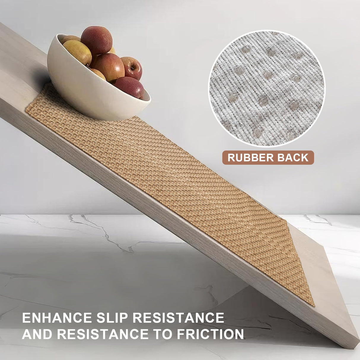 Washable Area Rug 5x7 - Non Slip Rubber Backed Faux Jute Rug