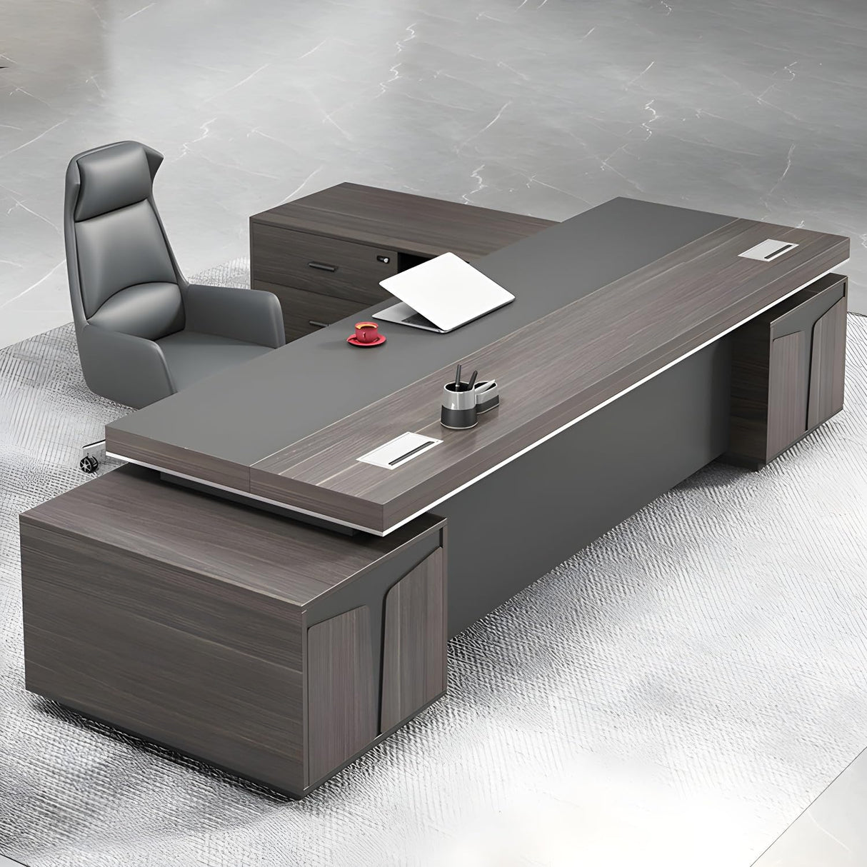 Executive L-Shaped Workstation – Modern Office Desk with Storage
