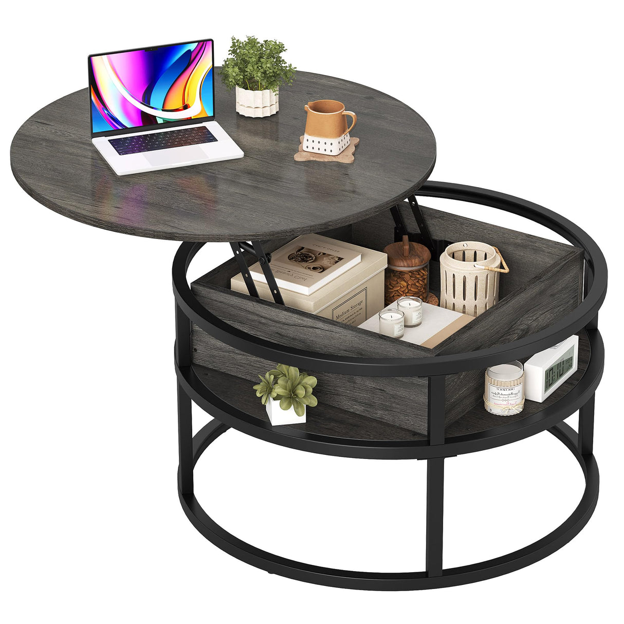 Coffee Tables for Living Room, Round Coffee Table, Lift Top Coffee Table