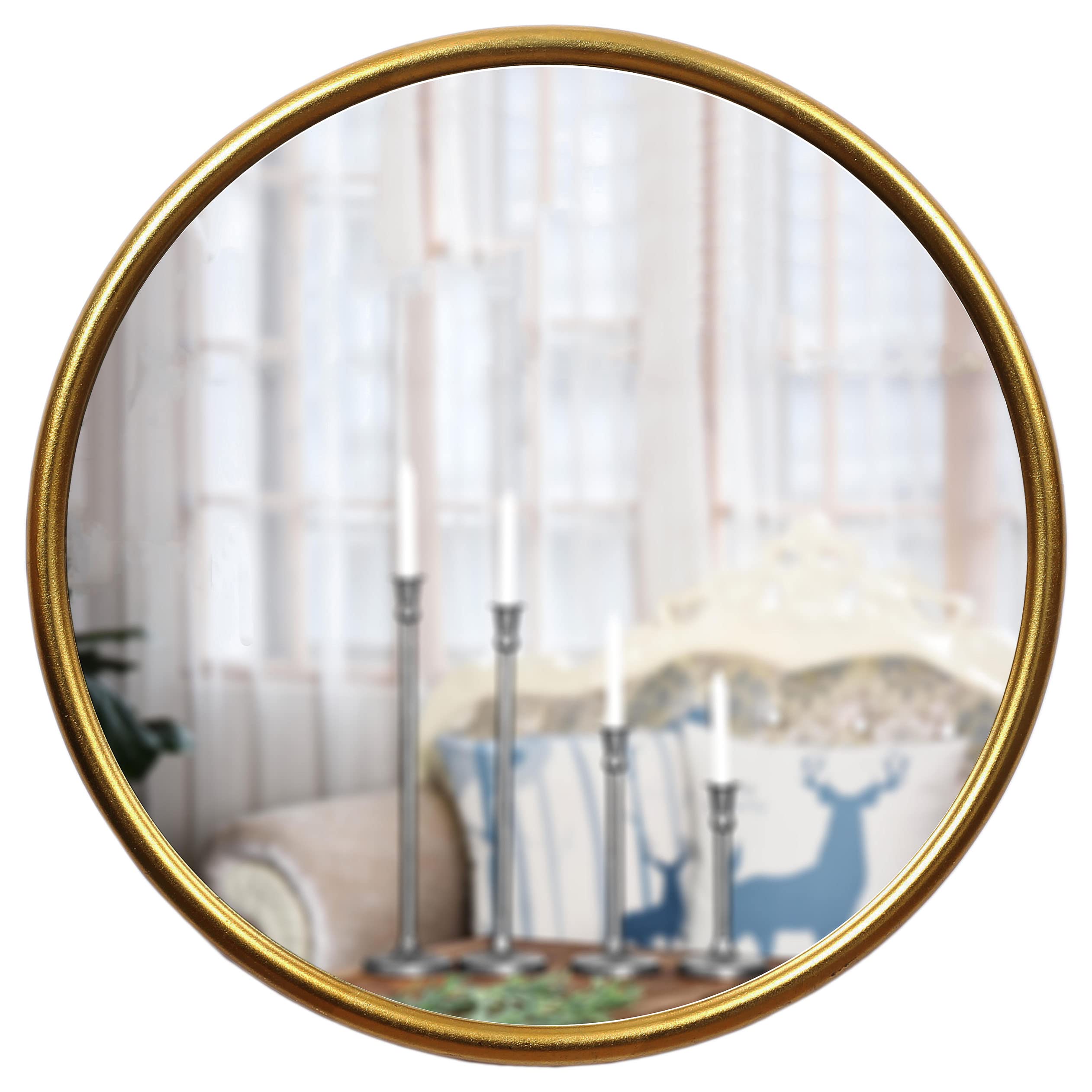 Gold Metal Frame Mirrors Wall Mount Hook Offered for Home Decor - 0948RZ