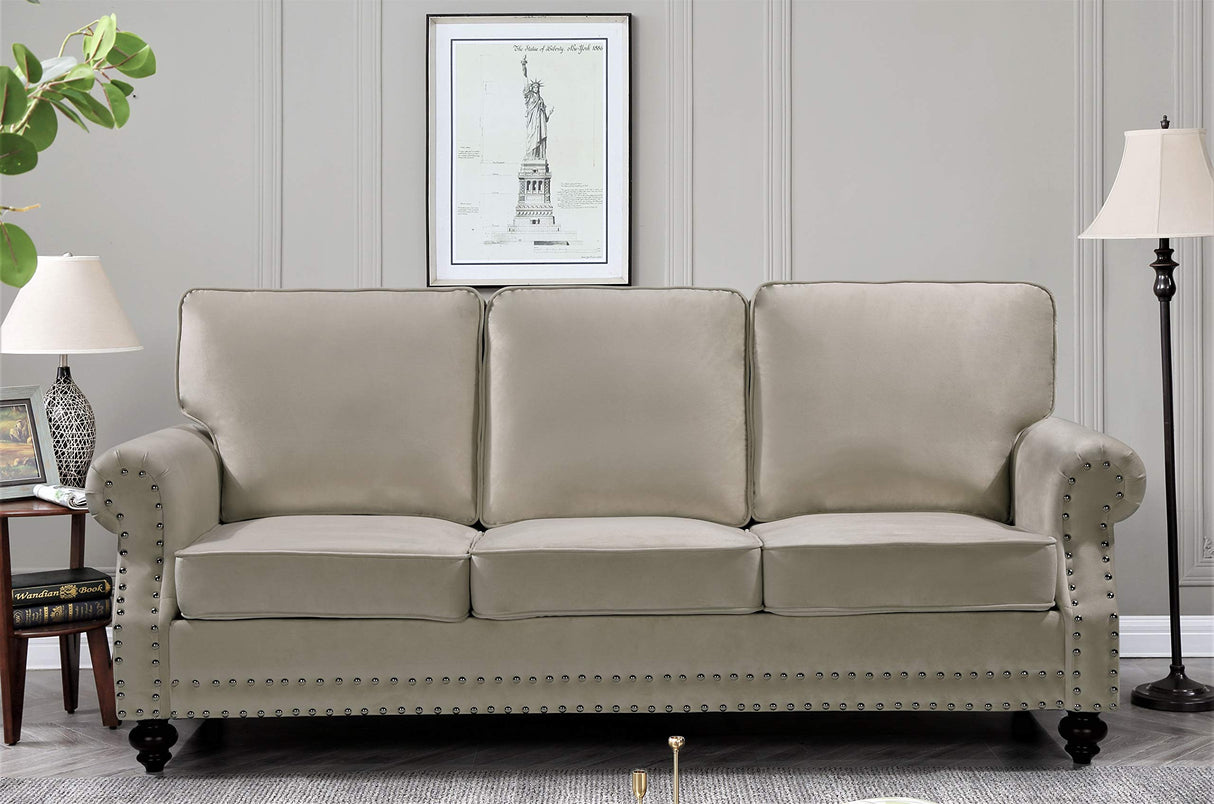 Daphne Traditional Chesterfield Velvet Club Sofa
