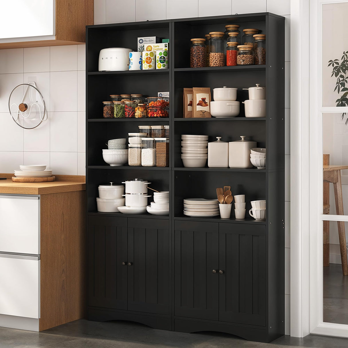 Bookcase, Bookshelves and Bookcases, 71” 6-Shelf Bookcase with Doors