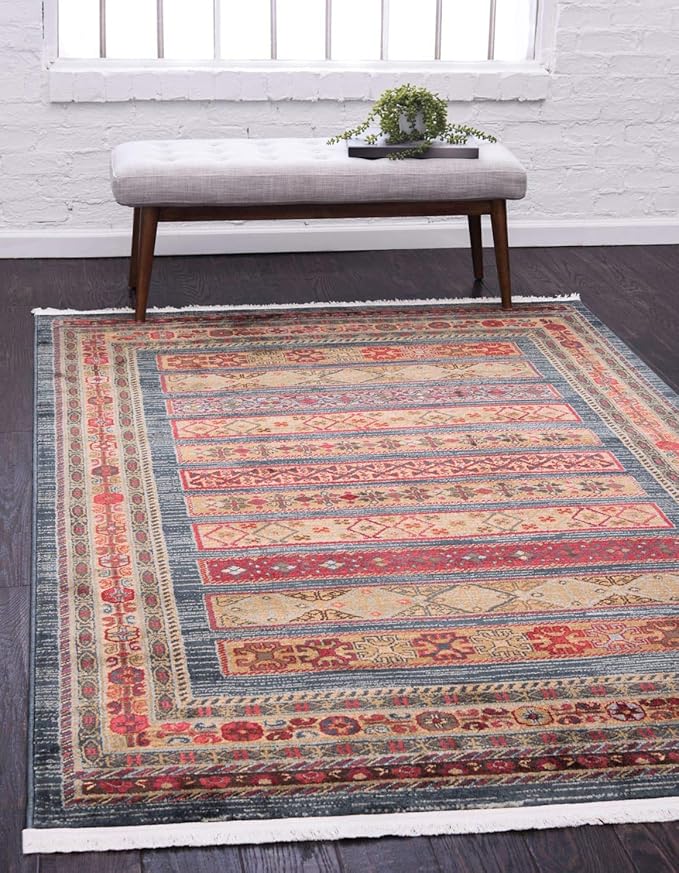 Fars Collection Area Rug - Pasadena (5' 1" x 8' Rectangle, Brown/ Light Brown)