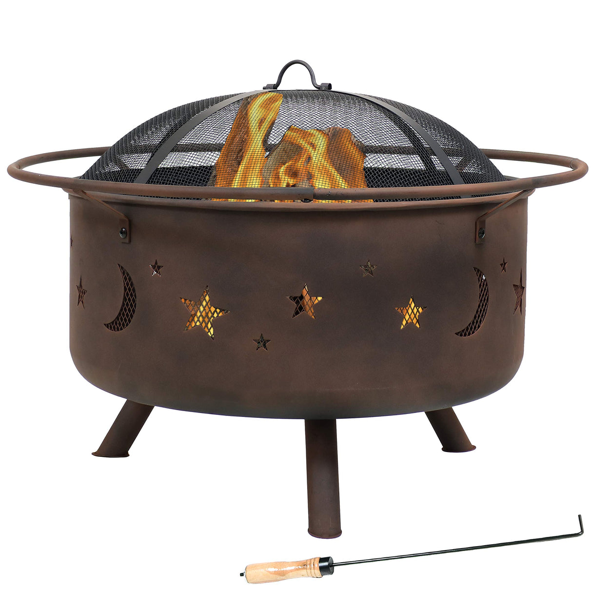 Cosmic 30-Inch Fire Pit with Cooking BBQ Grill Grate