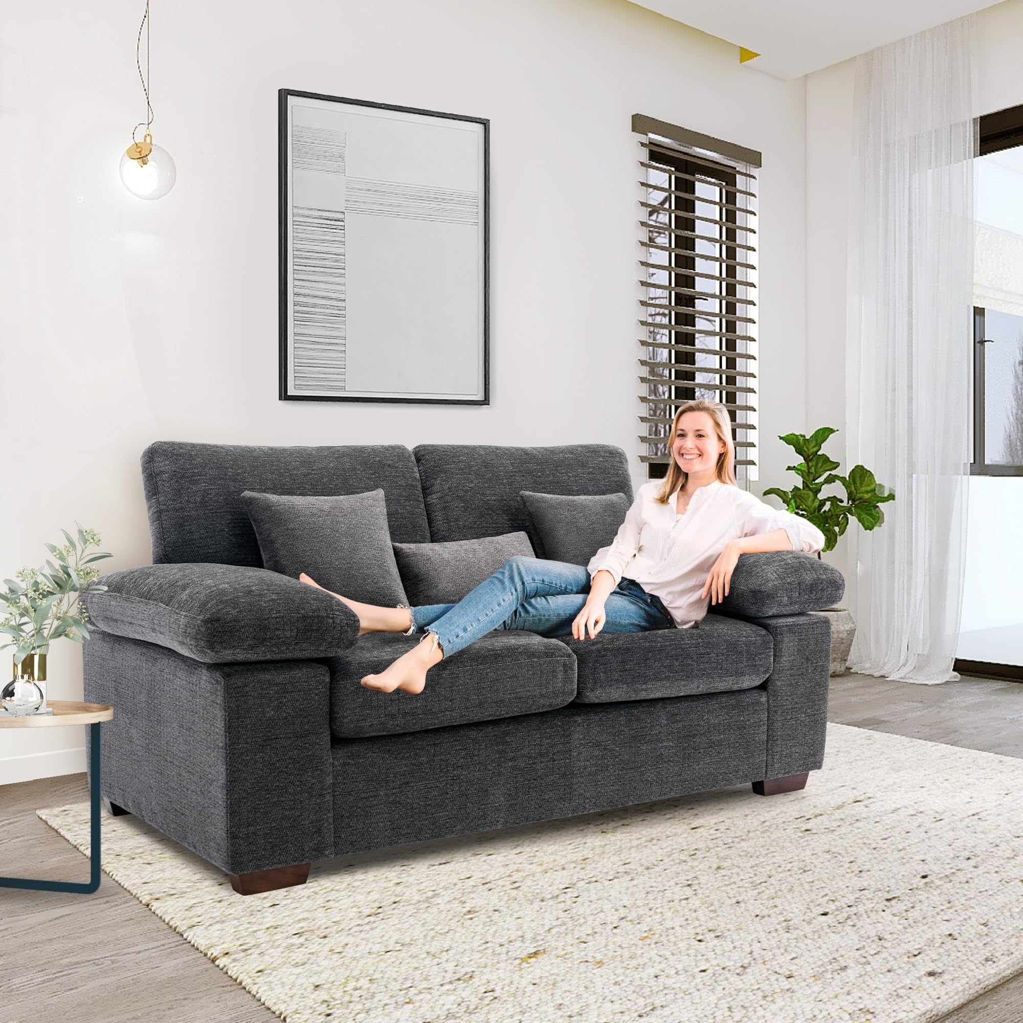 Loveseat Couch Sofa,73" Upholstered Living Room Sofa