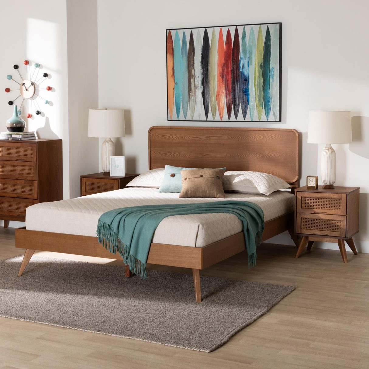 Demeter Bedroom Set, 3-Piece, Queen, Walnut Brown