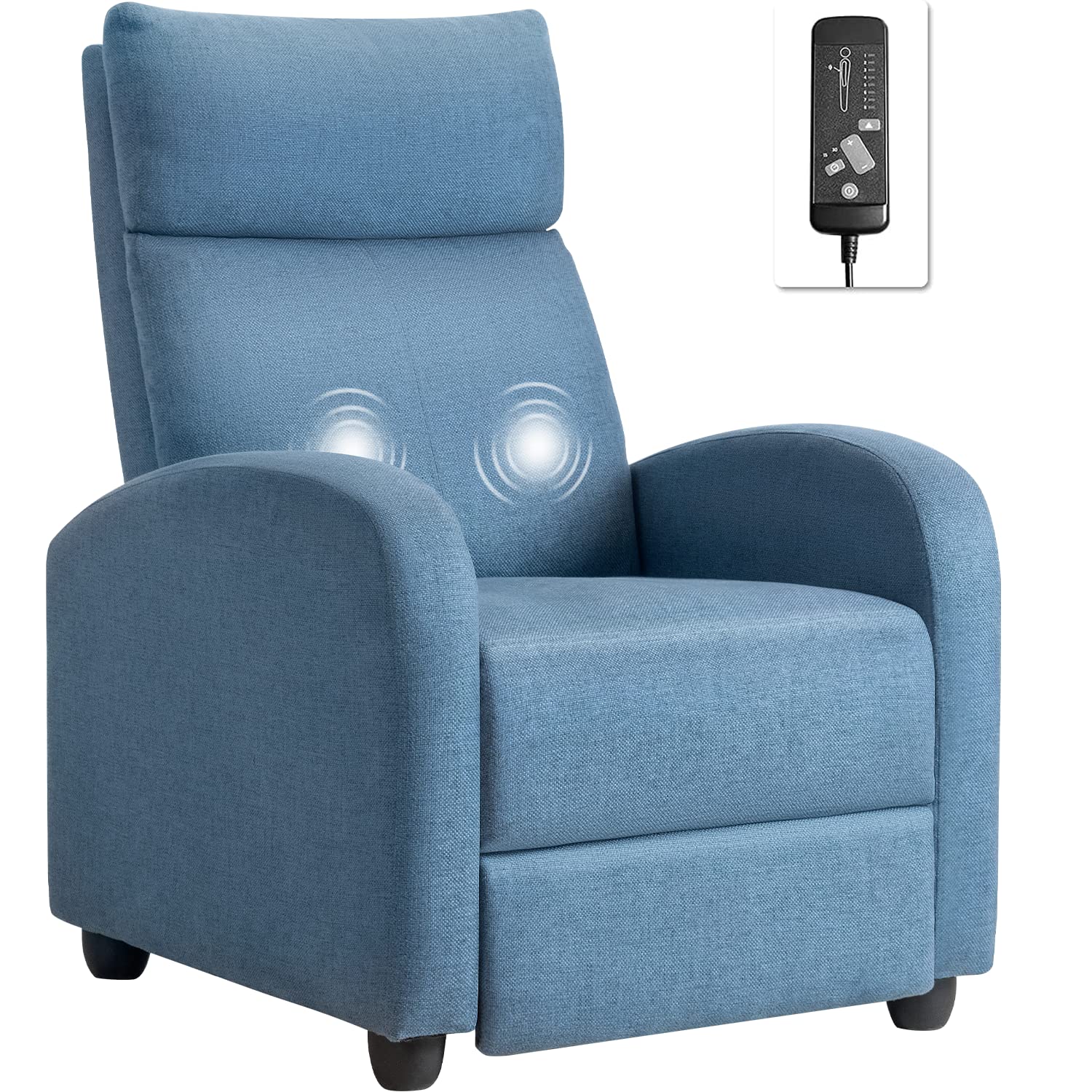 EaseNest Fabric Recliner Chair – Adjustable Massage Backrest