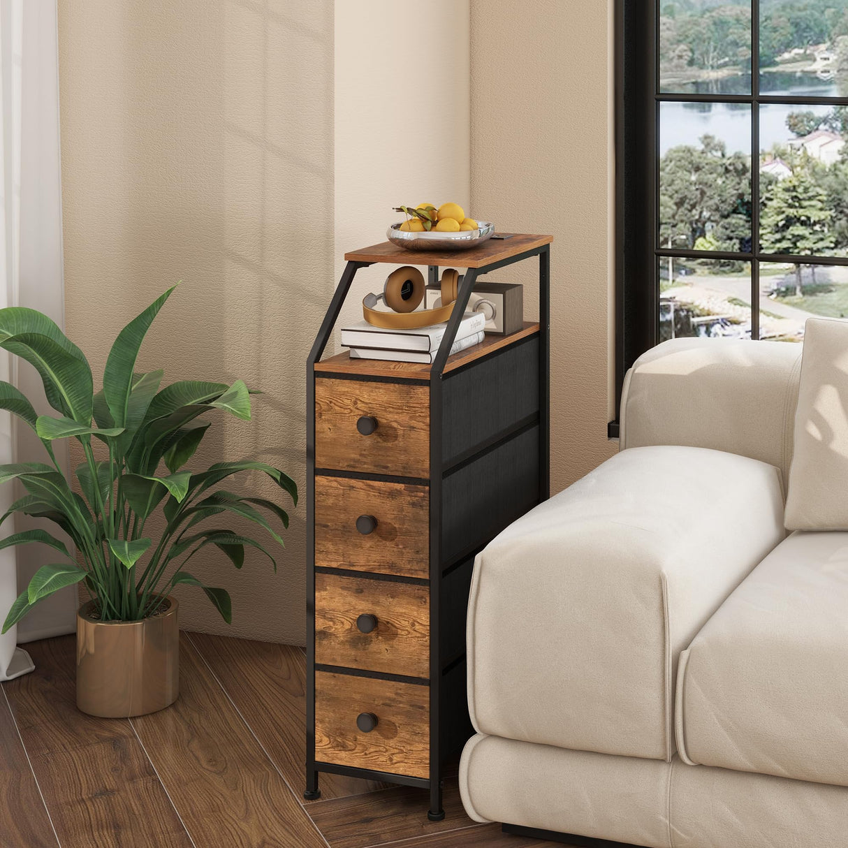 Dresser Tall Skinny Storage Tower Vertical Slim Chest of Drawers