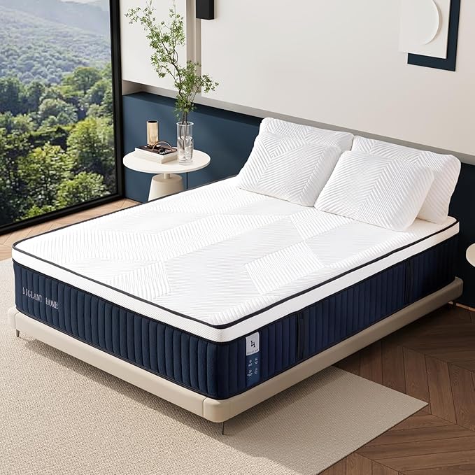 California King Mattress, DIGLANT 14Inch Euro Top Memory Foam Hybrid Mattress