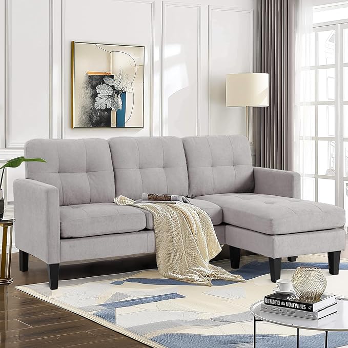 L-Shaped Sectional Modern Sofa - Convertible Sofa Sleeper Sofa Bed Couch Set