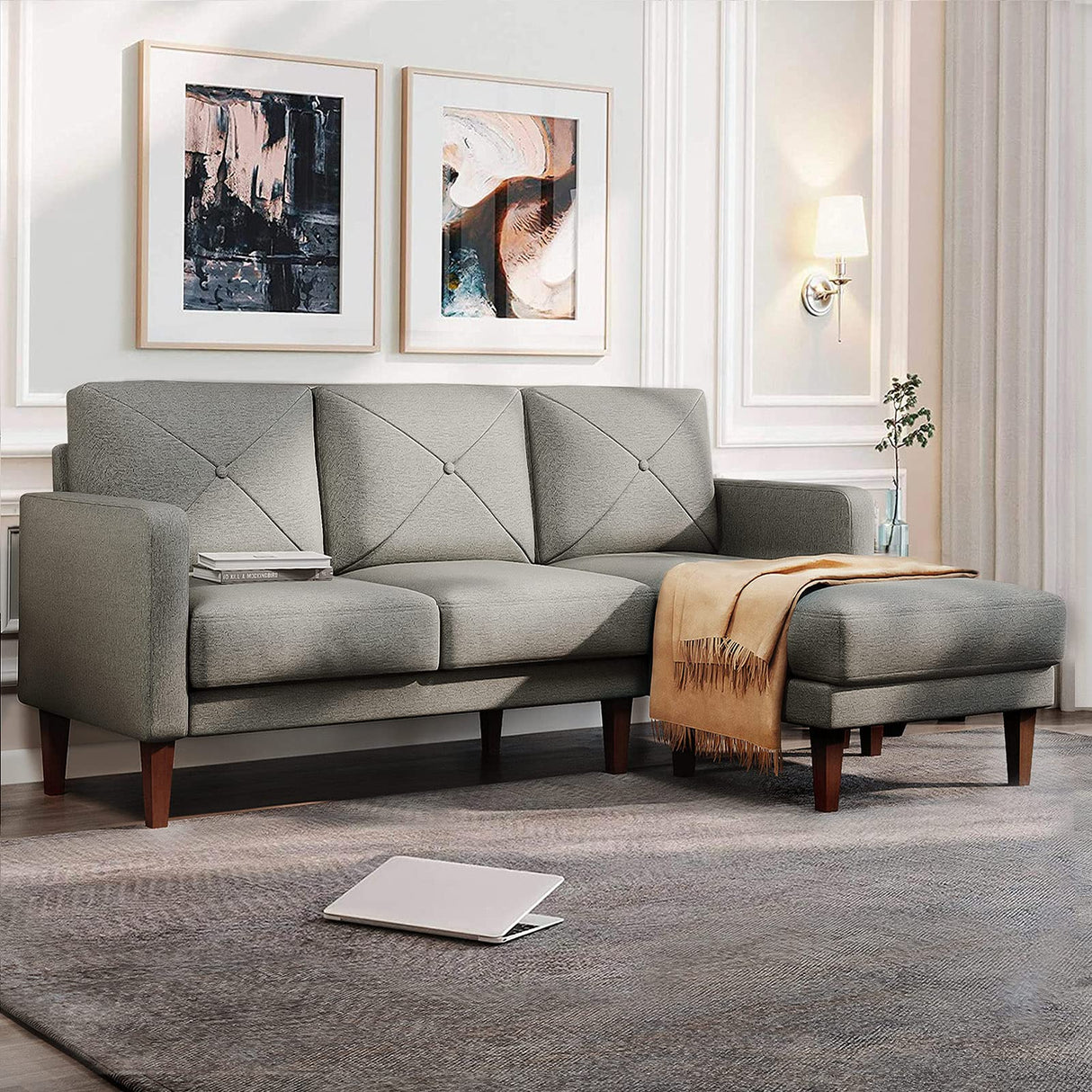 Convertible Sectional Sofa Couch with Chaise L Shaped Sofa Couch