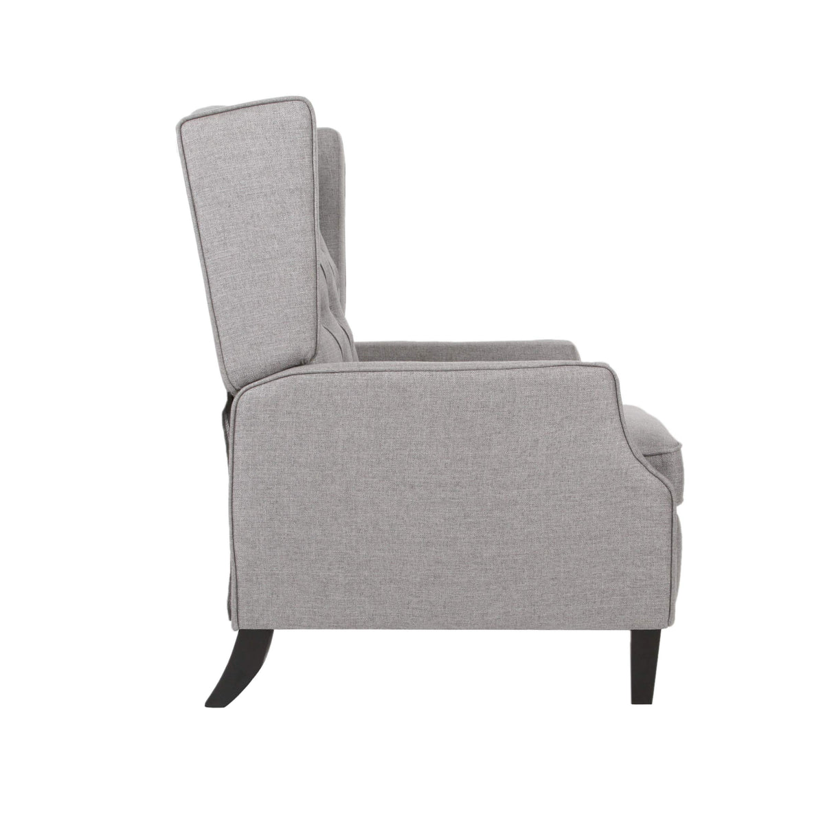 Knight Home Diana Wingback Recliner, Gray + Dark Brown