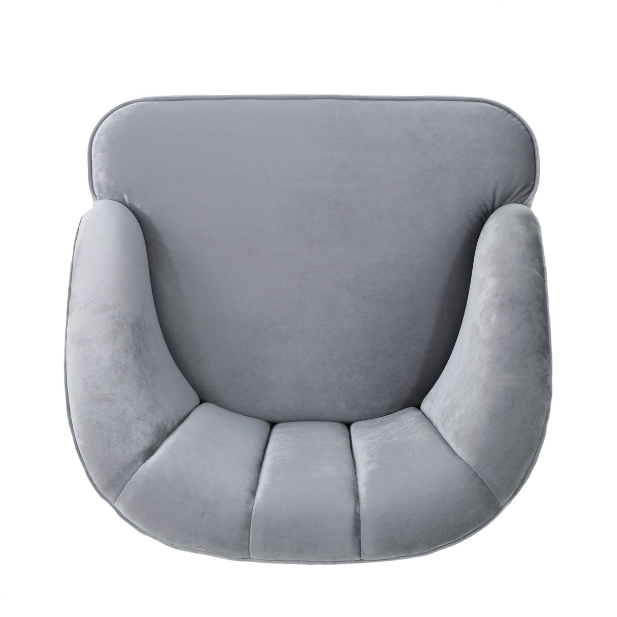 Knight Home Amaia Modern Velvet Club Chair, Pewter / Walnut