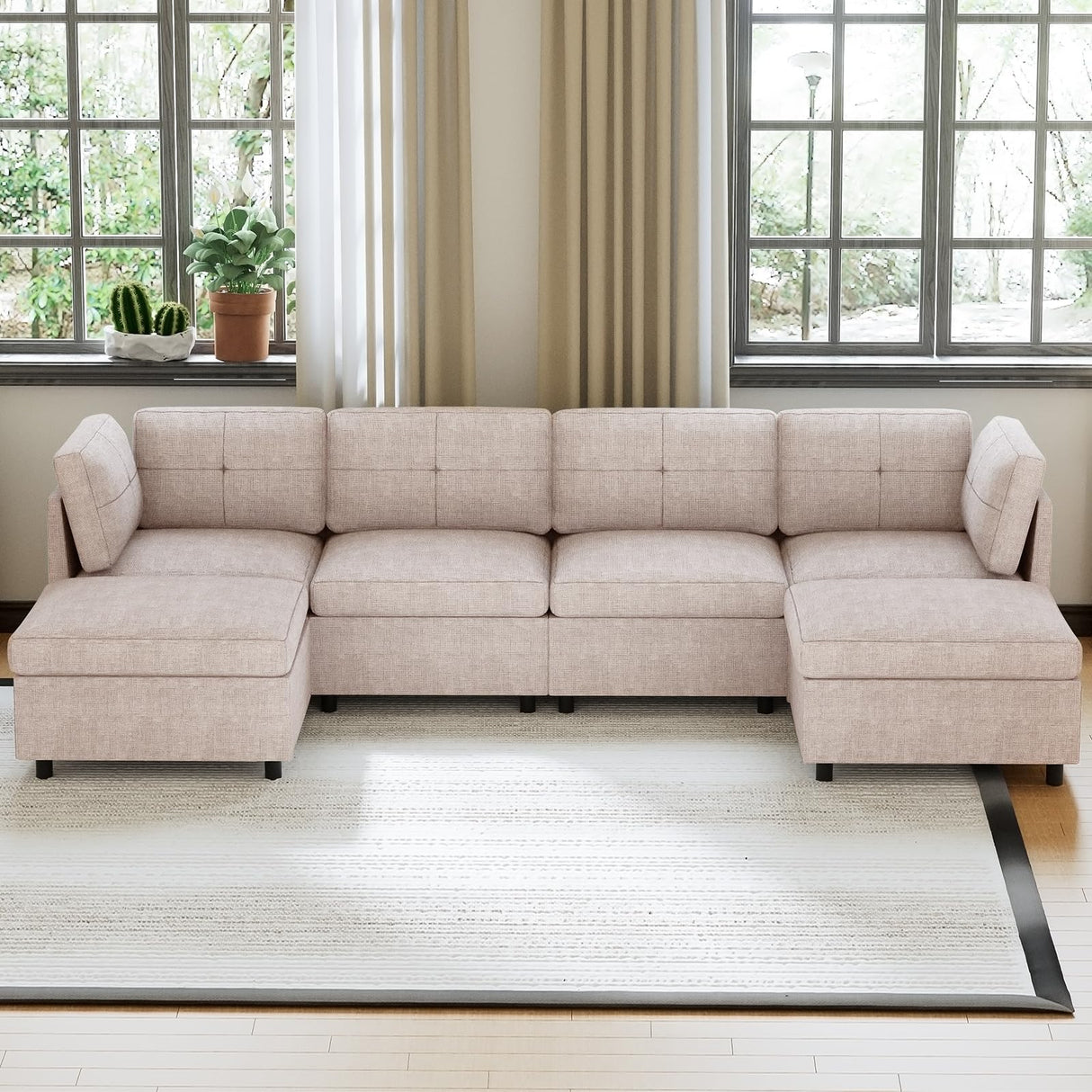 9 U Shape Sectional Sofa for Living Room