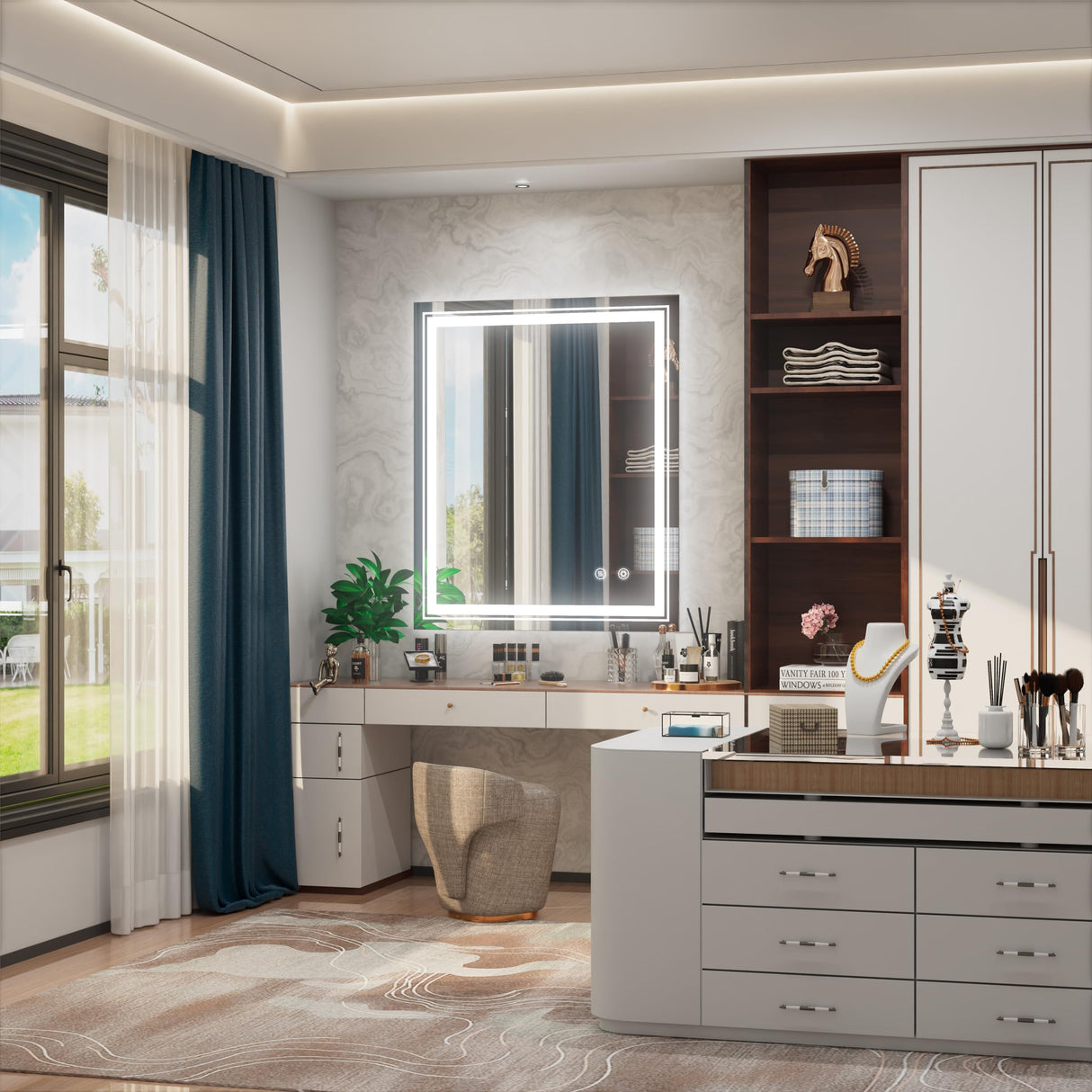 LED Bathroom Mirror, Anti-Fog Lighted Bathroom Mirror