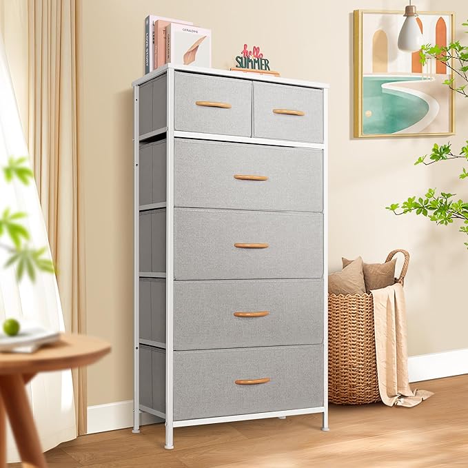 Tall Dresser for Bedroom, Vertical Storage Organizer Tower