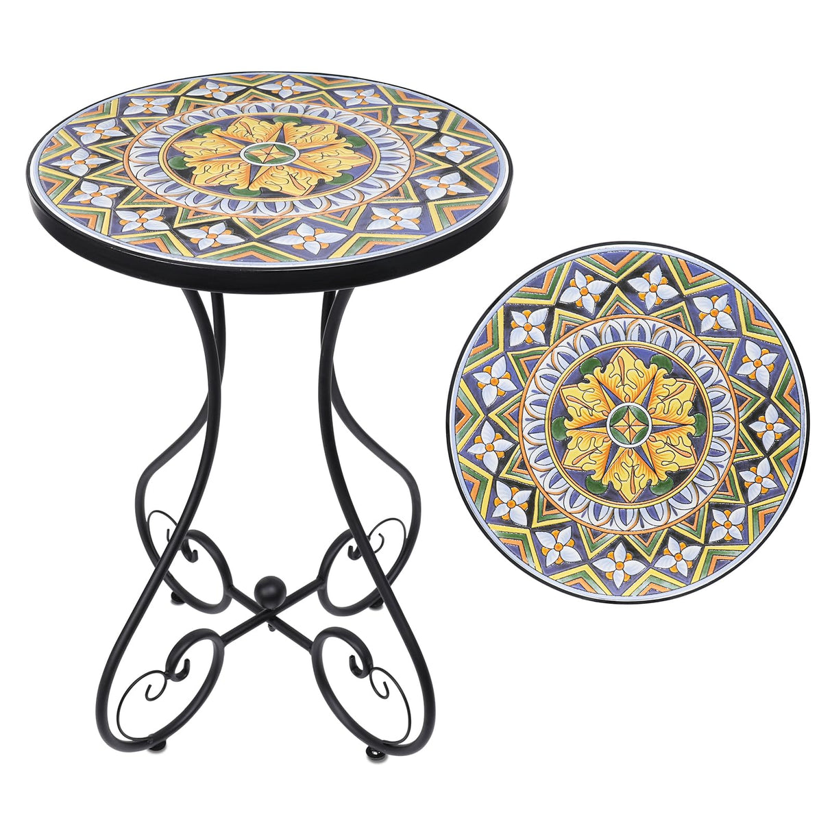 Outdoor Side Table Mosaic Patio Table Accent Tables