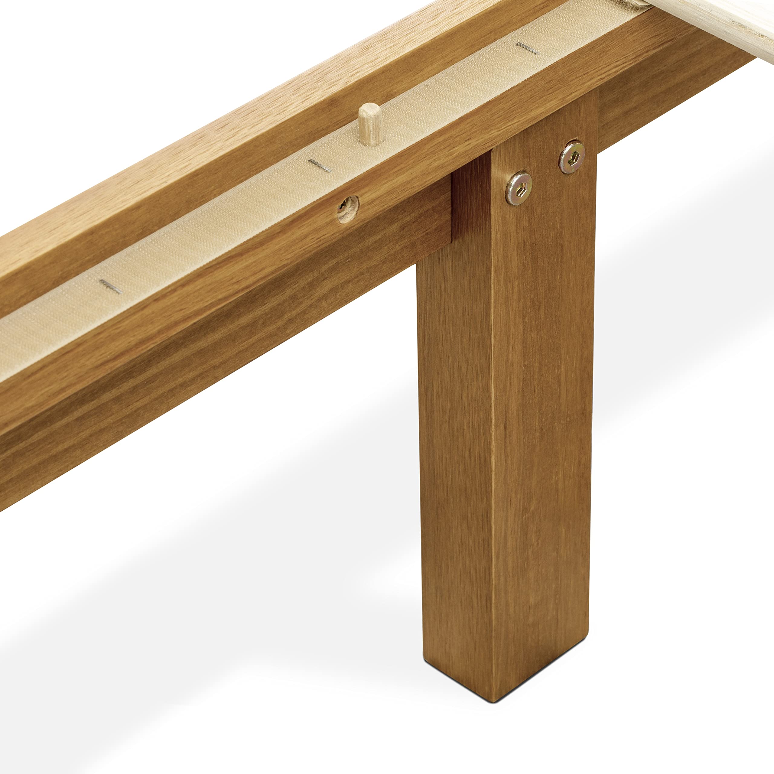 East West Furniture DNP-23-F Full Size Platform Bed Frame with 4 Solid Wood Legs and 2 Extra Center Legs - Oak Finish