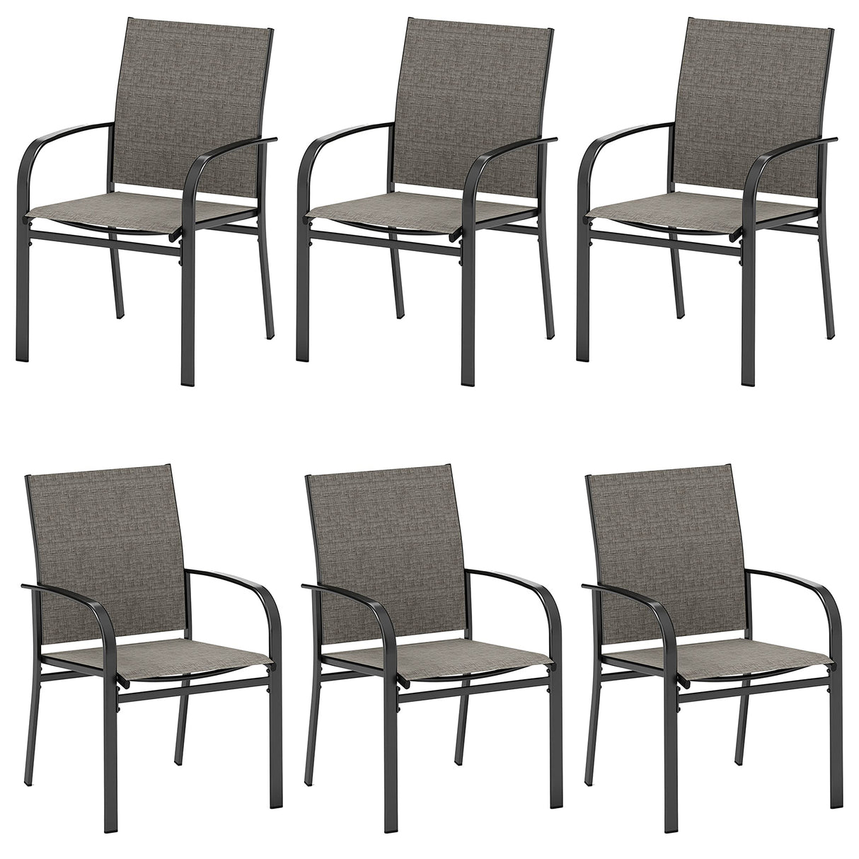 Patio Dining Chairs Set of 6, 36" Textilene Fabric Outdoor Chair