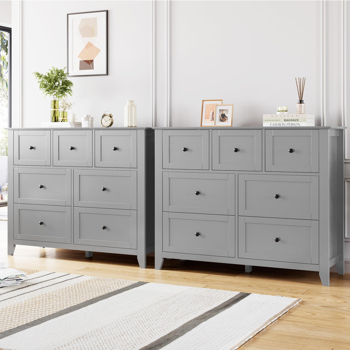 Grey 7 Chest of Drawer Dresser, Modern and Stylish Storage Cabinet