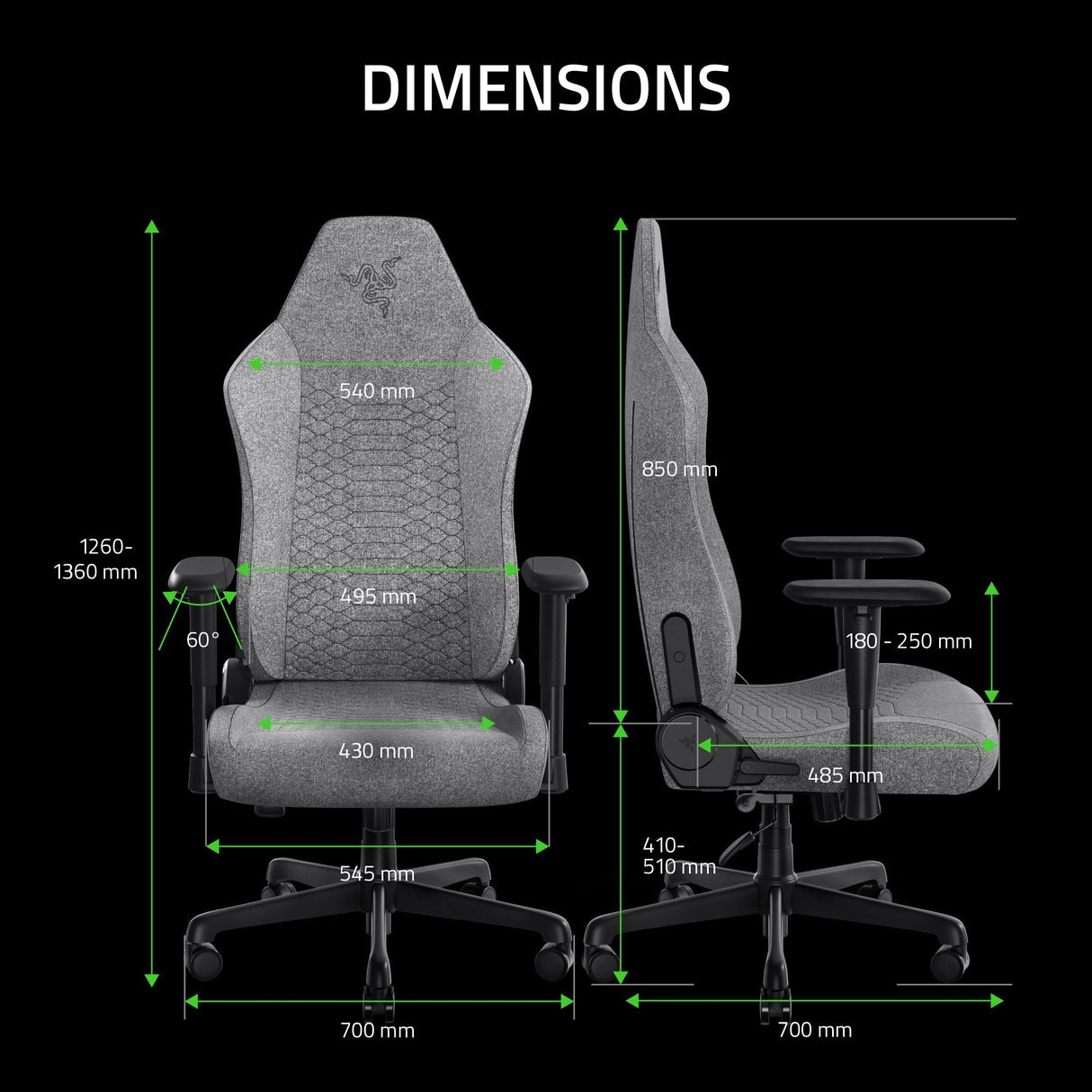 Ergonomic Gaming Chair with Built-in Lumbar Support - Light Gray