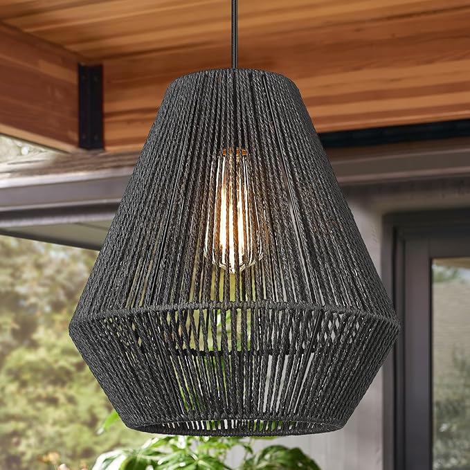 16.5” Large Modern Woven Chandelier Farmhouse Coastal Pendant Light