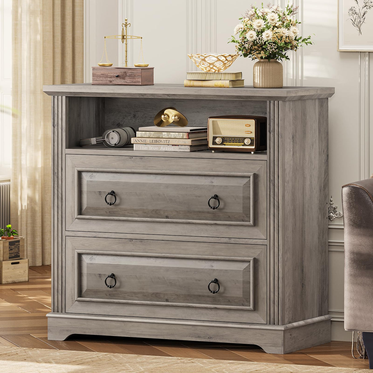 2 Drawer File Cabinet, Farmhouse Filing Cabinet