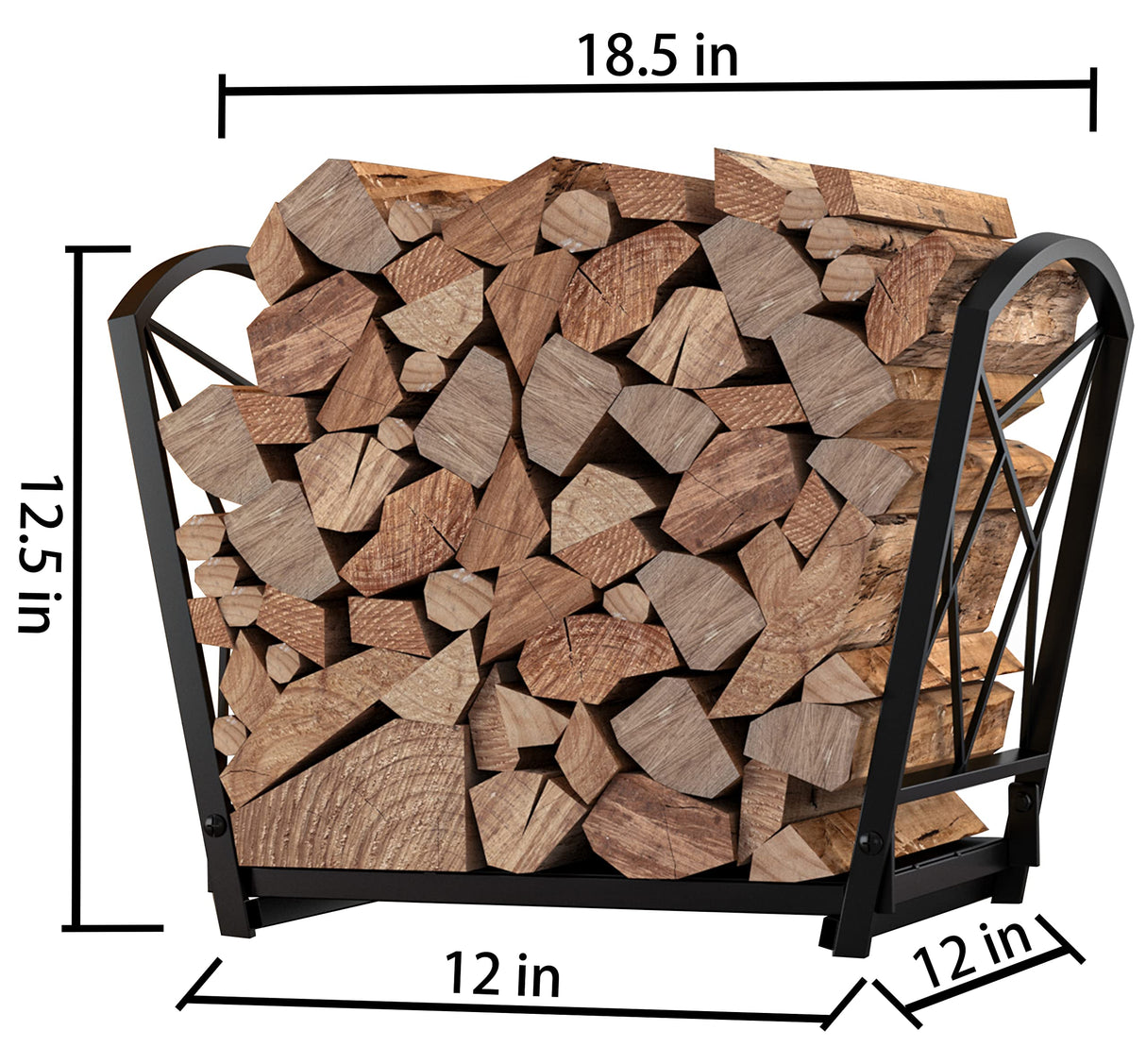 Firewood Log Rack, Iron Wood Lumber Storage Holder for Fireplace