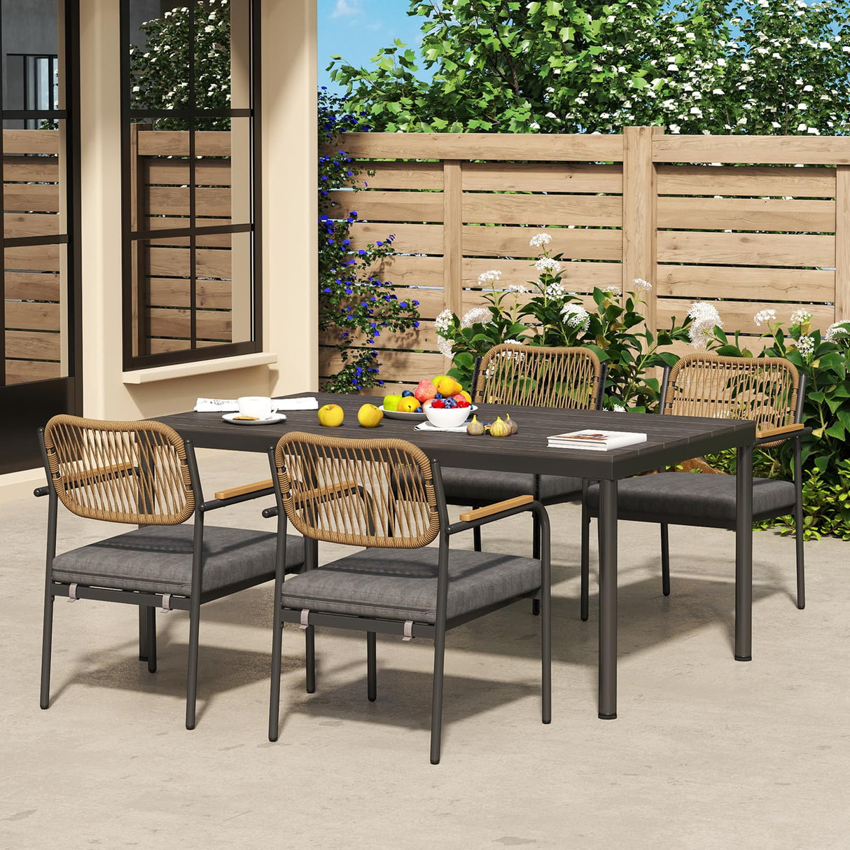 Outdoor Dining Set for 4, Patio Dining Furniture Sets, 5 Pieces Patio Dining Set