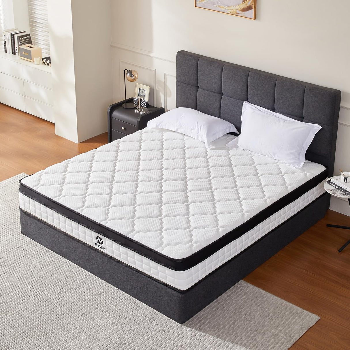Mattresses,12 Inch Queen Size Mattress in a Box, Hybrid Memory Foam & Individually