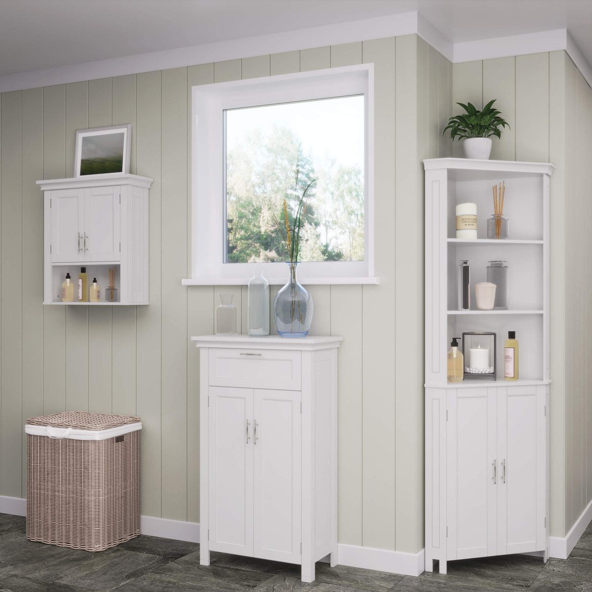 Somerset Two-Door Bathroom and Laundry Wall Mount Storage Medicine Cabinet