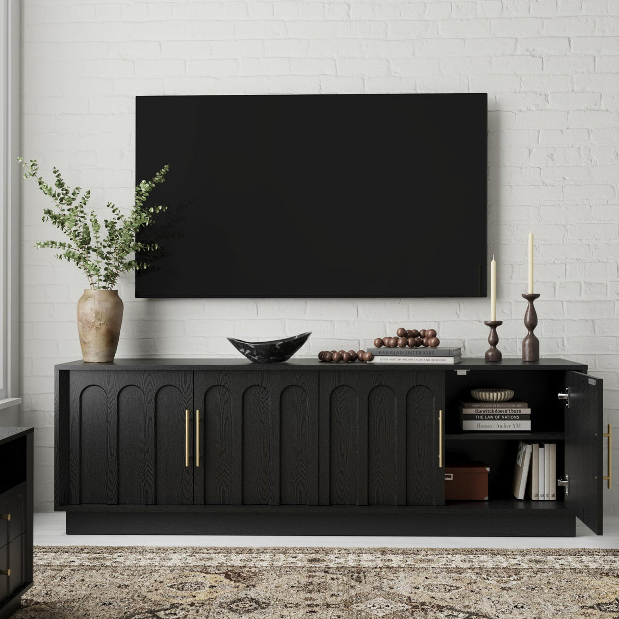 67" Modern TV Stand for 75 Inch TV with Adjustable Shelves