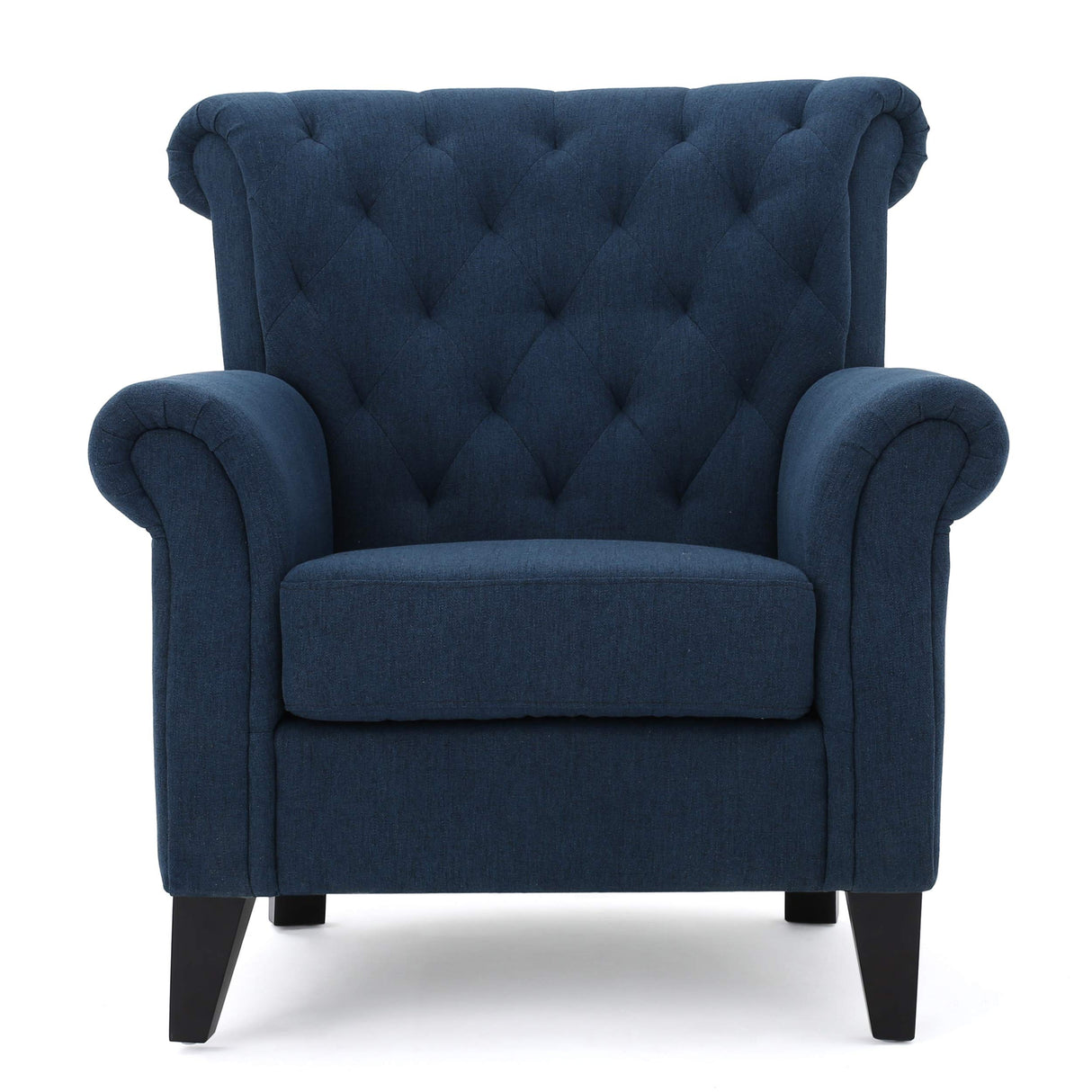 Merritt Fabric Tufted Chair, Dark Blue