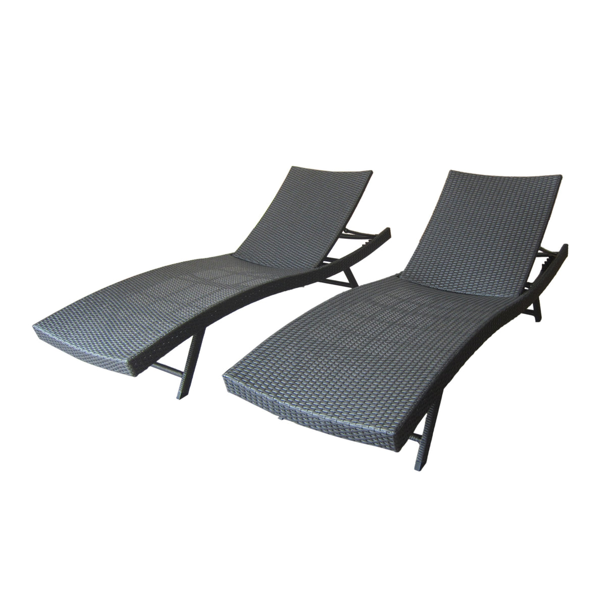 Arthur | Outdoor Wicker Chaise Lounges | Set of 2 | in Grey