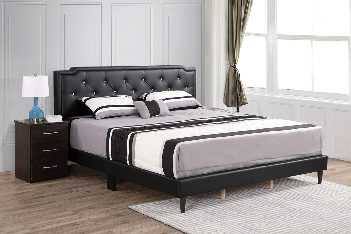 Deb Upholstered Bed, King, Black