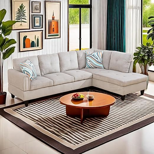 Sofas & Couches, Left Chaise, Beige-Flannel