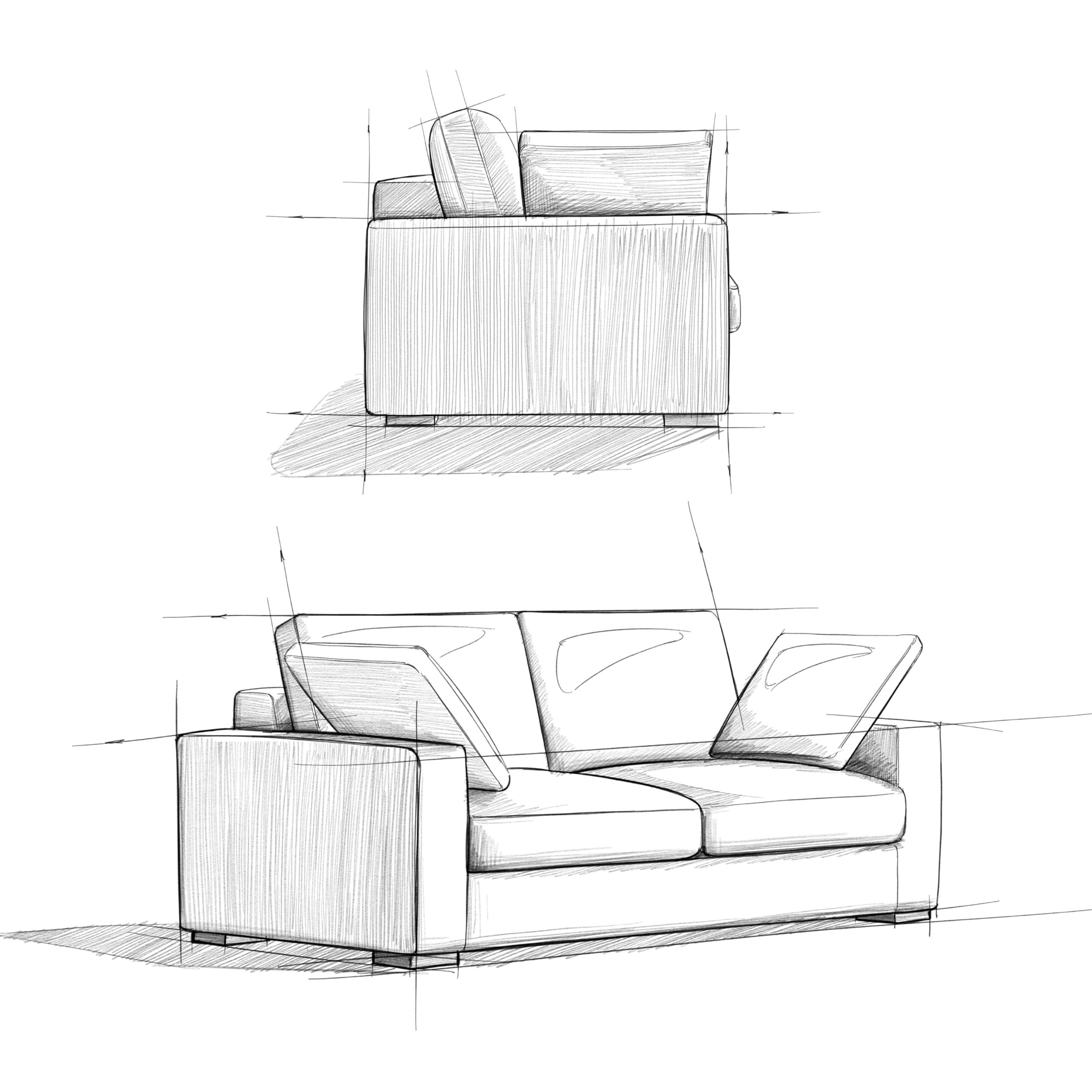 Charlie Sofa in 100% Recycled Polyester Tightly Woven Performance Fabric, Pebble Grey,