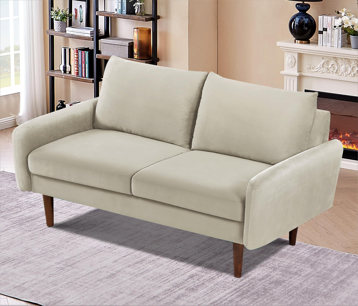 Direct Kent Velvet Loveseat Sofa for Modern Living Rooms and Compact Spaces